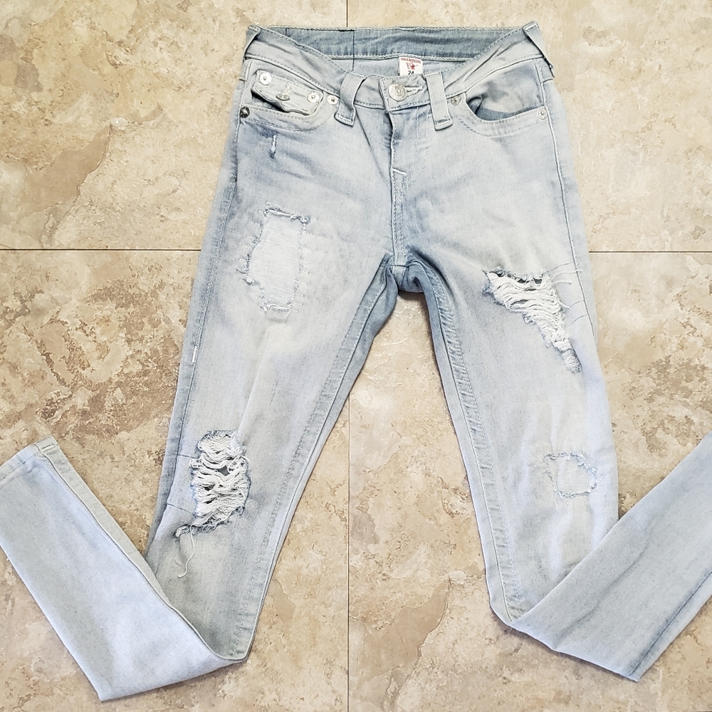Women's True Religion Super Skinny Distressed